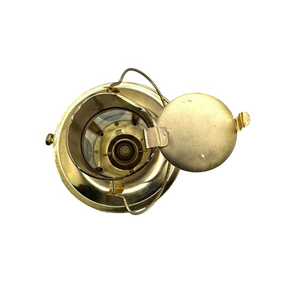 Vintage Goldtone 11" Lantern Five-Sided Glass Candle Holder - Picture 9 of 9